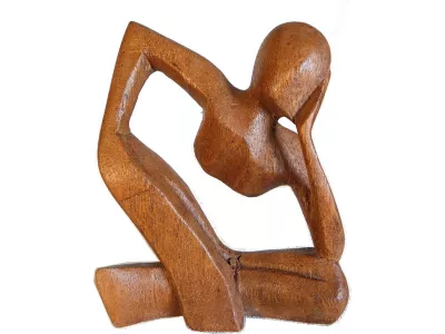 Piękna RZEŹBA Z DREWNA Abstrakcja YOGA 10cm Rękodzieło